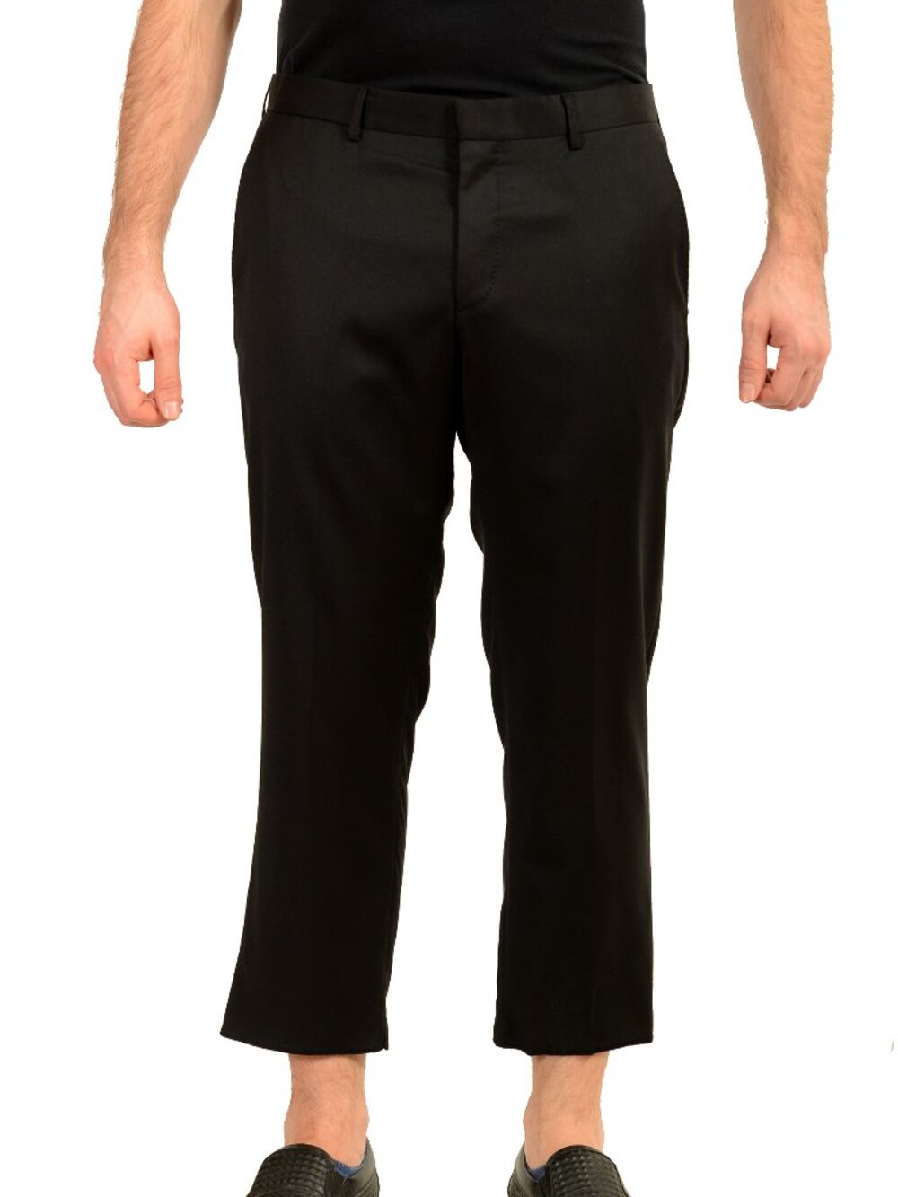Hugo Boss Men's "Genesis4" Slim Fit Black 100% Wool Dress Pants US 34R IT 50R